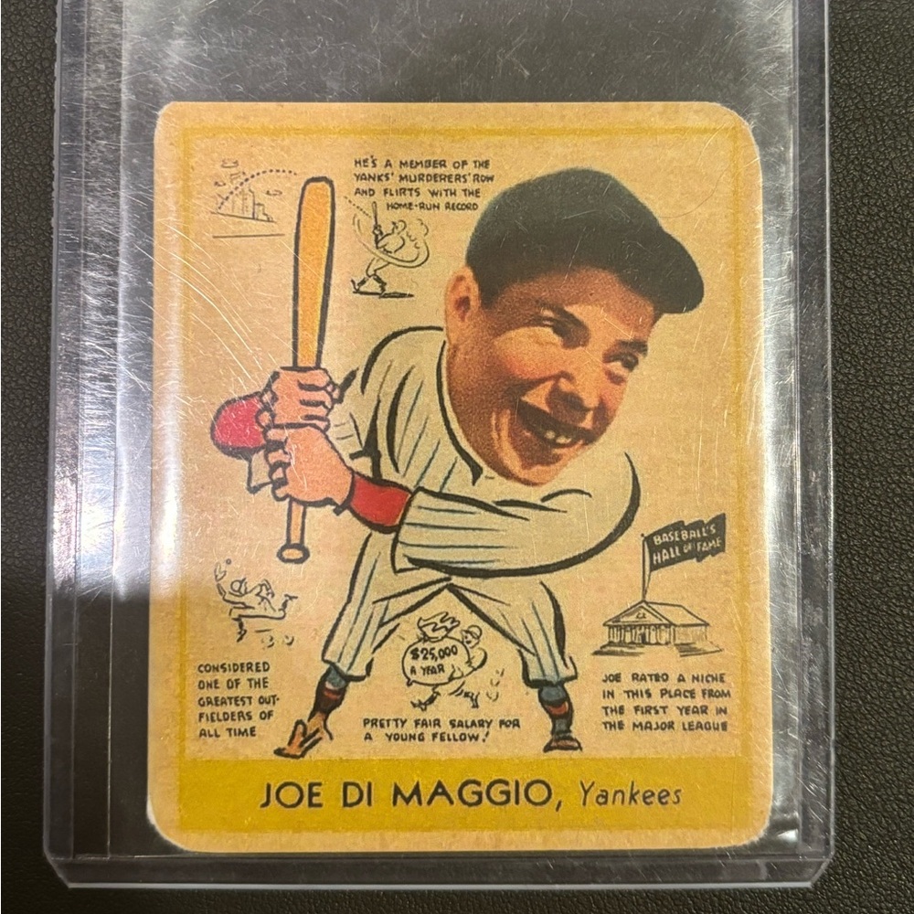 1938 Goudey Joe DiMaggio Big Head Vintage Baseball Card - MLB HOF PR-FR Shape